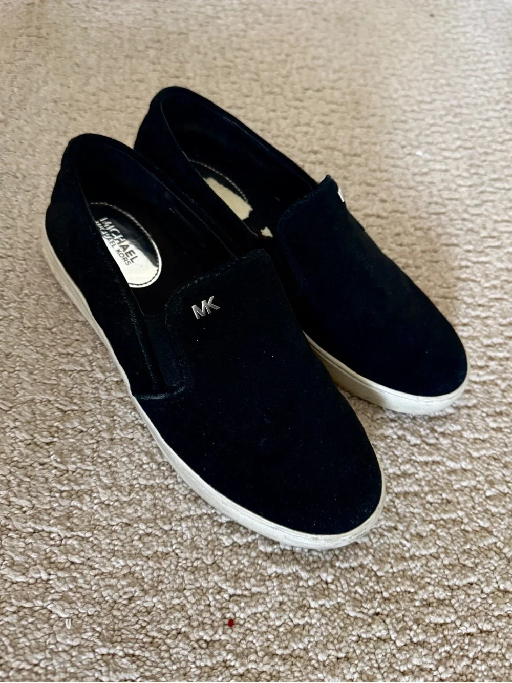 Michael Kors Black Slip-On Sneakers with White Sole